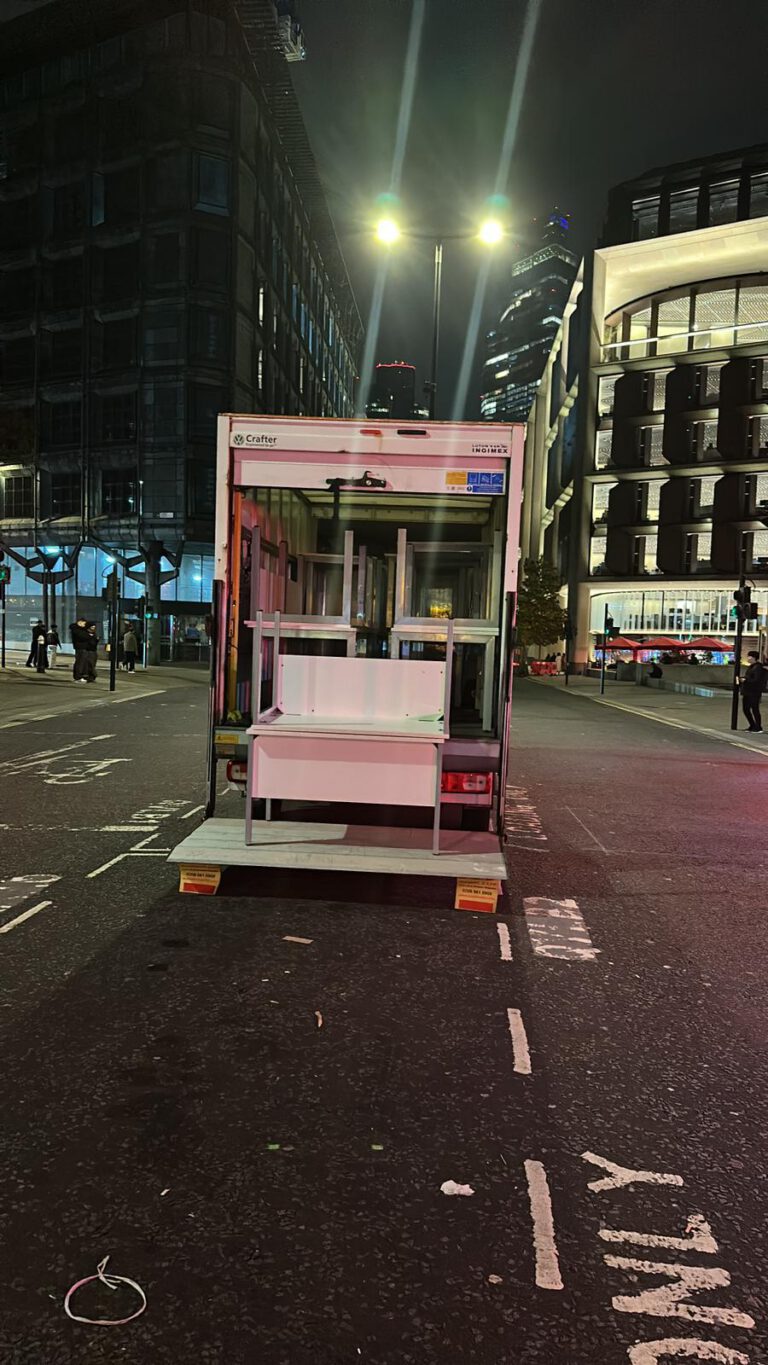 Removal van being loaded during an evening job