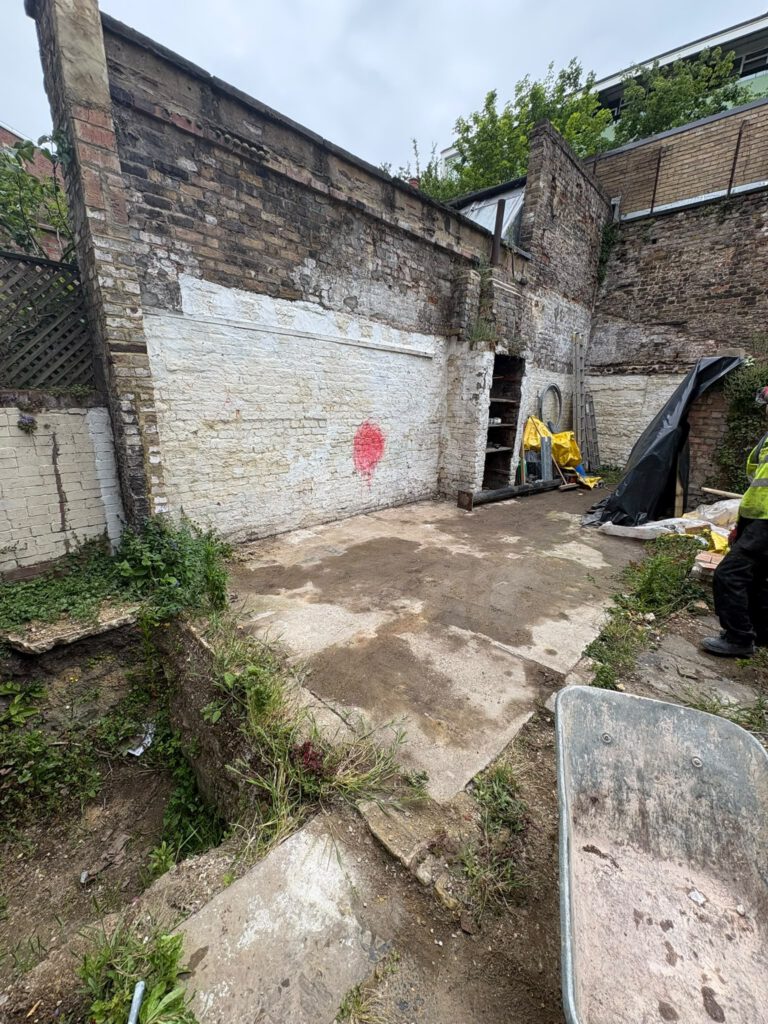 Back yard after waste removal