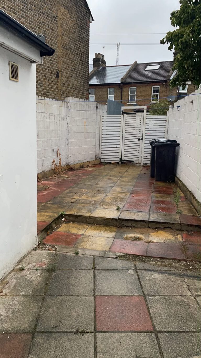 Yard cleared of furniture and appliances